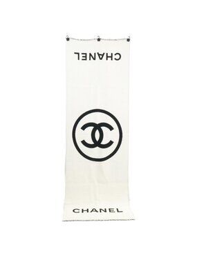 Chanel CC Logo Cashmere Large Shawl Scarf